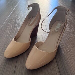 Cole Haan Lacey nude ankle strap wedges size 6.5
